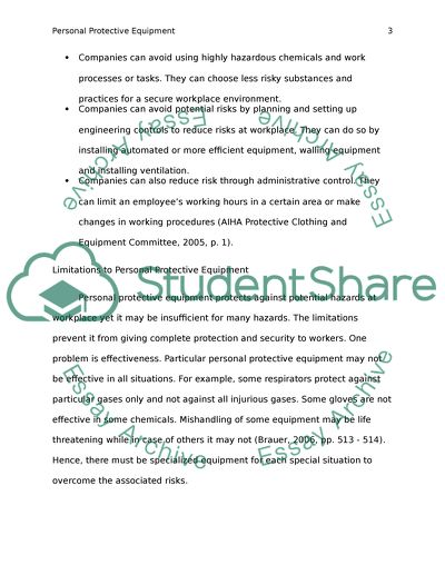 Personal Protective Equipment