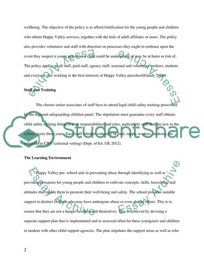 Risk Assessment Practices at Happy Valley Play School