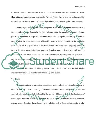 IRAQ, human rights and the experience of exile