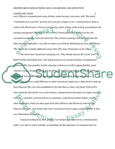 self reflection on communication skills essay