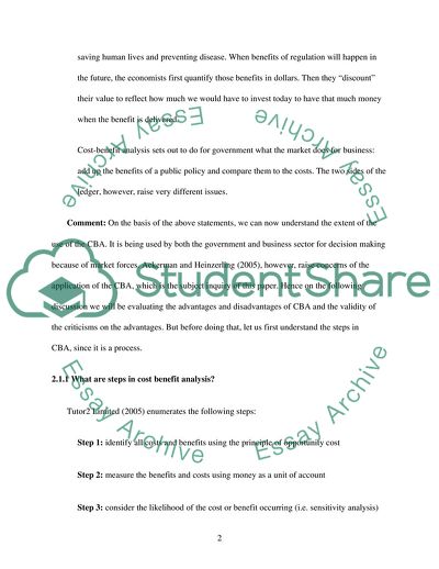 The Effectiveness of Social Cost Benefit Analysis