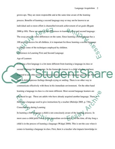 The Case With Second Language Learning: Rules of Grammar and Structure of a Language