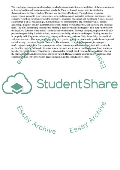 Boeing Company: Mission Statement and Organizational Structure