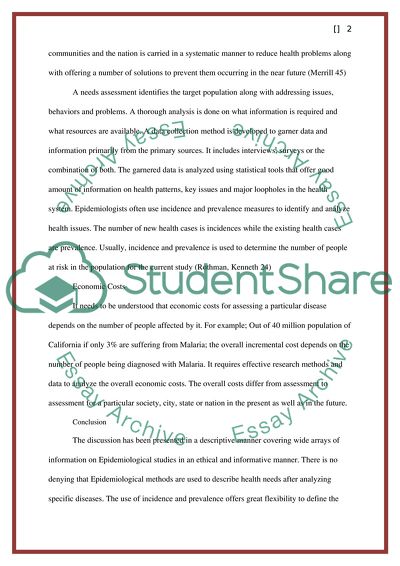 Epidemiology and Needs Assessment