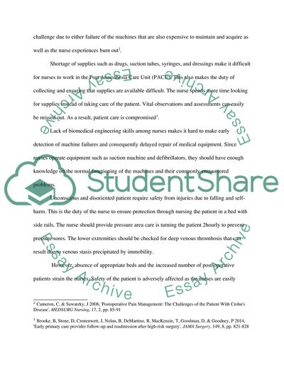 Post-Anesthetic Nursing and Professionalism