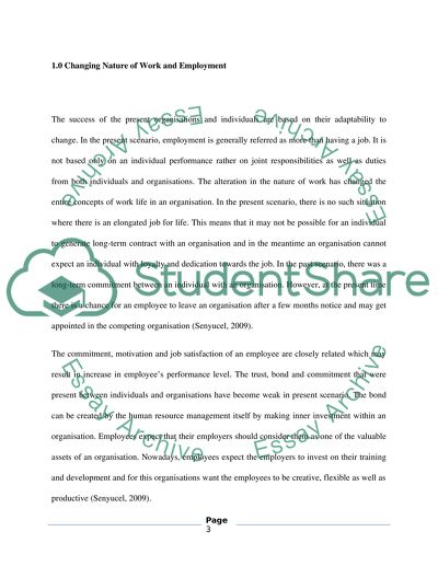 Changing Nature of Work and Employment and in Various Sectors of Human Resource