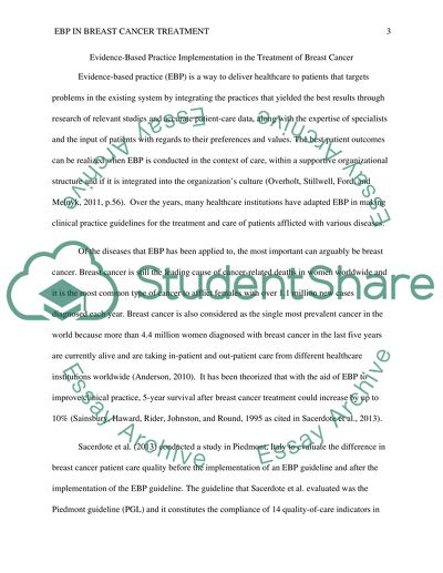 Evidence-Based Practice Implementation in the Treatment of Breast Cancer