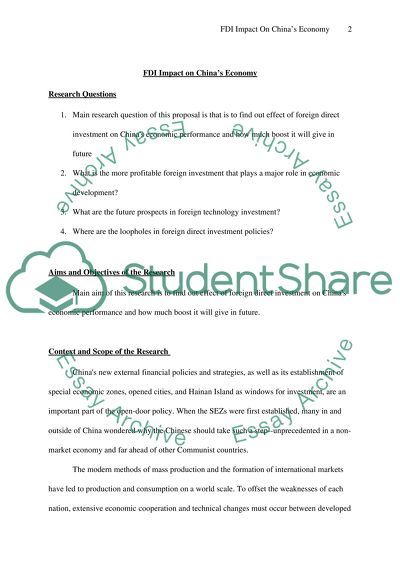 Effect of Foreign Direct Investment on Chinas Economic Performance
