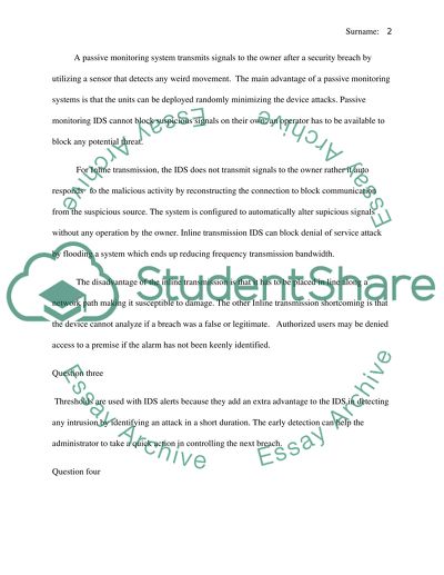 Intrusion Detection Systems