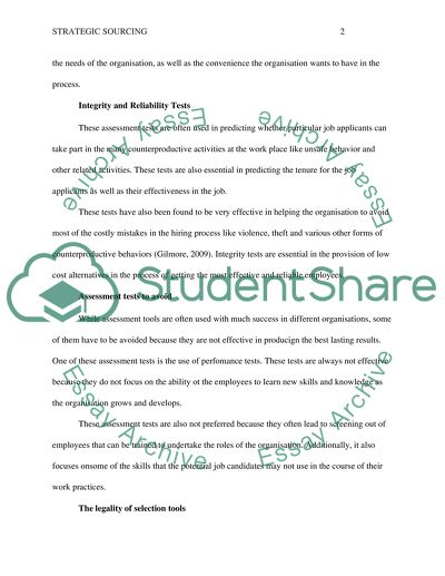 Discussion Questions - Strategic Sourcing