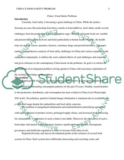 Chinas Food Safety Problems