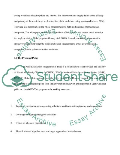 Health sciences and medicine Research Paper: Eradication of polio in India