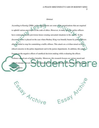 A Police Misconduct Case On Rodney King