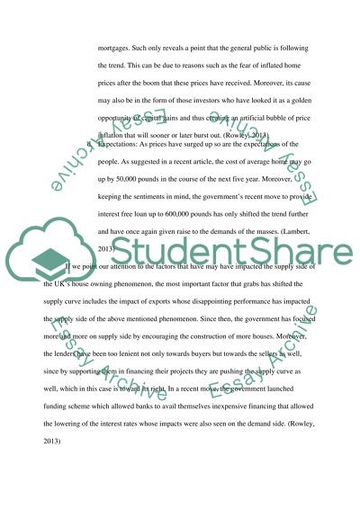 The Supply Side of the UKs House Owning Phenomenon