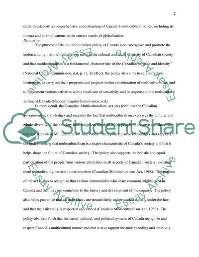 Canadian Multicultural Policy