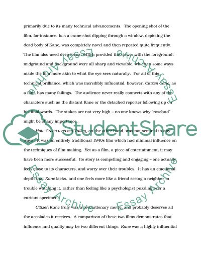 Movies Citizen Cane and How Green Was My Valley