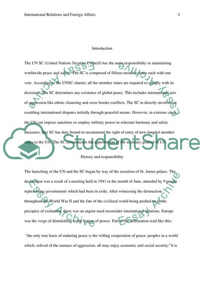 International Relations and Foreign Affairs