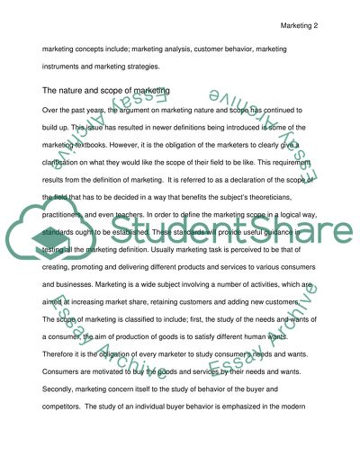 The nature and scope of marketing