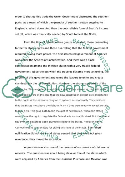 The civil war in America