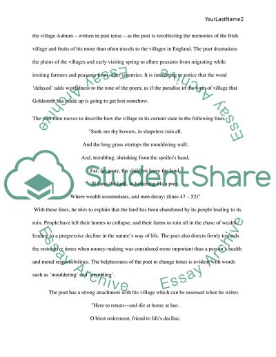 The Deserted Village by Oliver Goldsmith