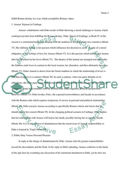 Aeneas, the Bearer of Roman Values and Destiny