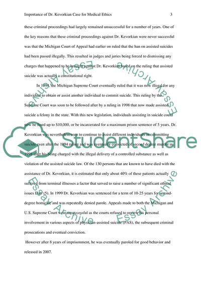 Importance of Dr Kevorkians Case for Medical Ethics