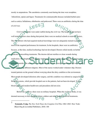 Hospitals and Medicine in the American Civil War 1861-1865