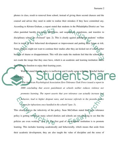 Are zero tolerance rules the best way to keep schools safe