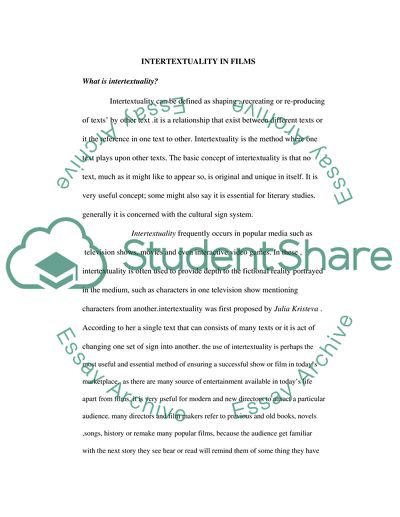 Intertextuality In Films