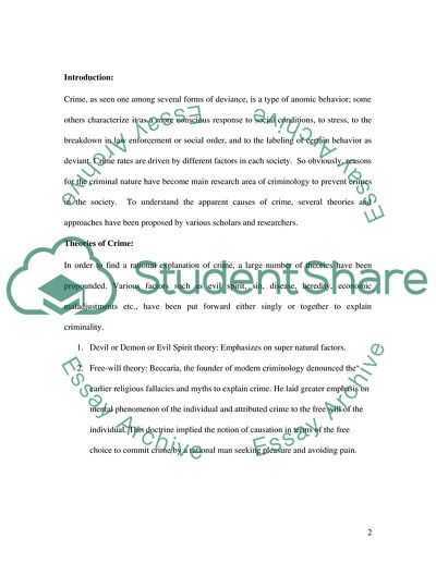 The Apparent Causes of Crime