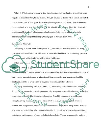 Development of Pre-dried and Blended Lime Mortars for the Ready-Mix Market