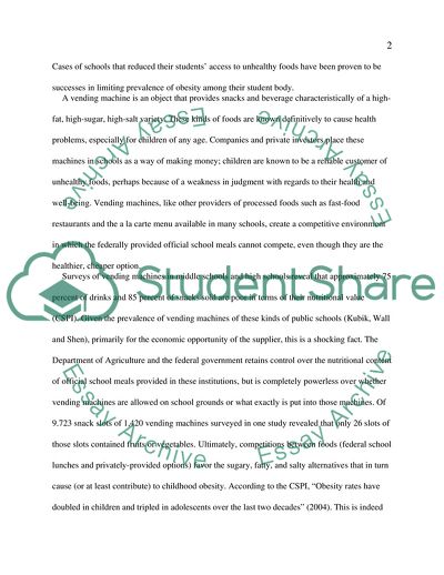 Why Vending Machines in Elementary and High Schools Need to Be Regulated