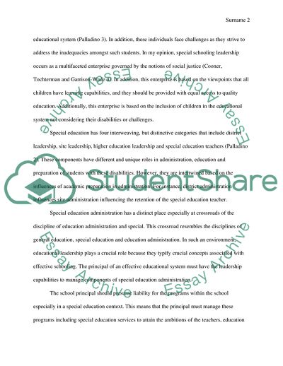 Preparing Principals for Leadership in Special Education