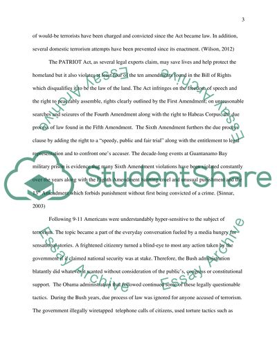 USA Patriot Act: Tool Against Terrorism or Loss of Liberty