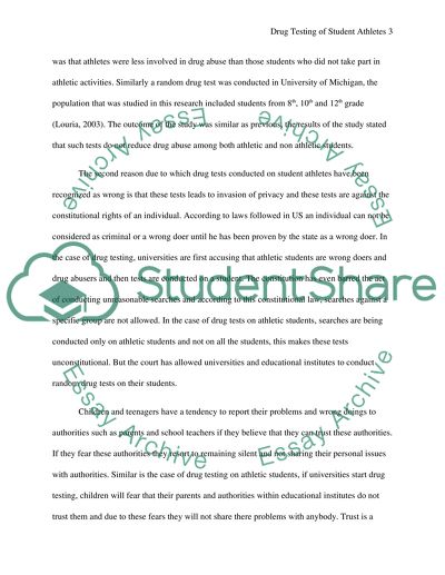 Why student athletes should be drug tested