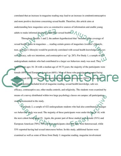 Involvement and Young Adults Sexual Health Knowledge