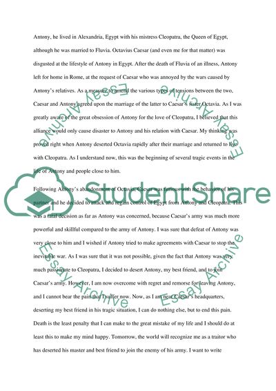 Enobarbus Suicide Letter