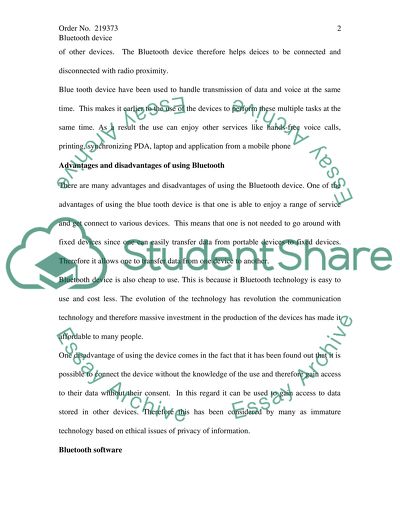 Application of Bluetooth, Advantages and Disadvantages of Using Bluetooth