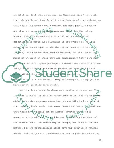 Corporate Social Responsibility Conflict With the Interests of Shareholders