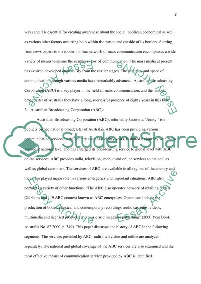 Australia Broadcasting Comporation report
