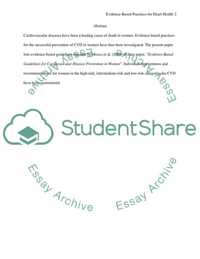 Evidence Based Practices for Hearth Health