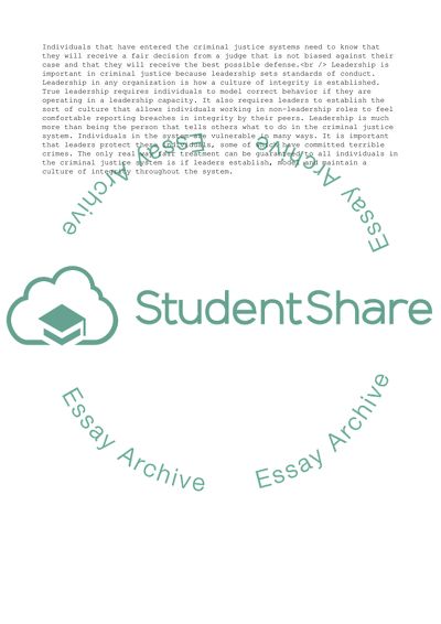 Why is Ethics and Leadership in Criminal Justice Class so Important