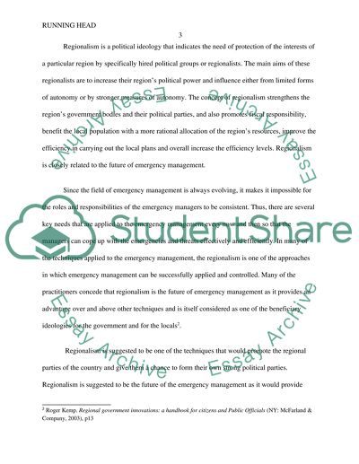 Is regionalism the future of emergency management