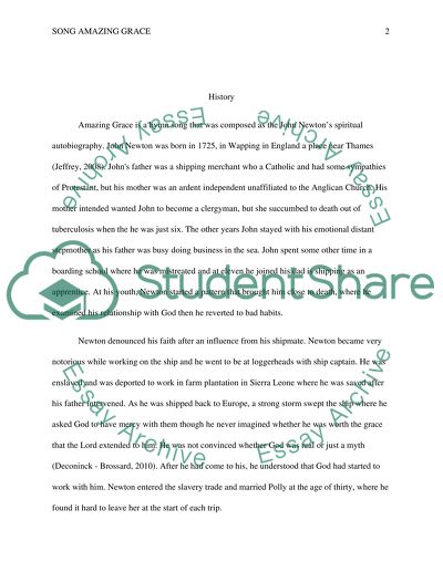 &quot;Amazing Grace&quot; song