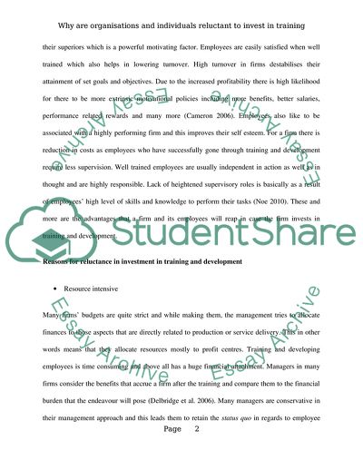 Why Are Organisations and Individuals Reluctant to Invest in Training