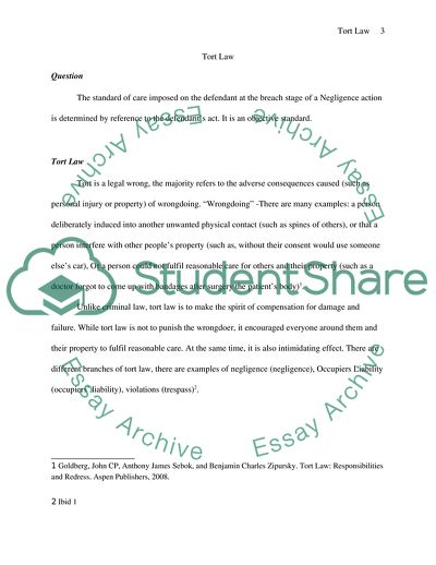 A Tort Is a Legal Wrong