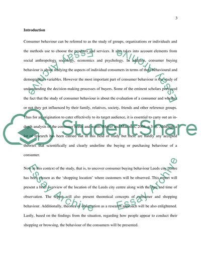 Theoretical Concepts of Consumer and Shopping Behavior