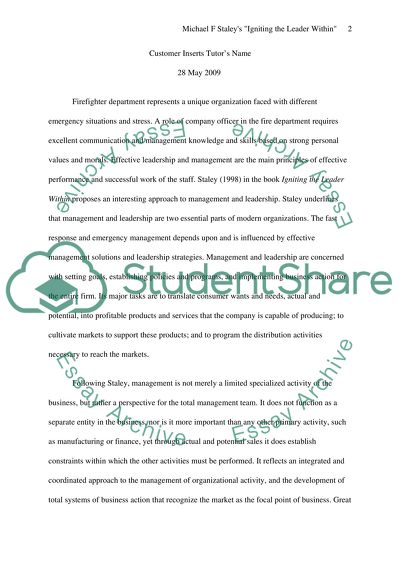 Michael F Staleys Igniting the Leader Within