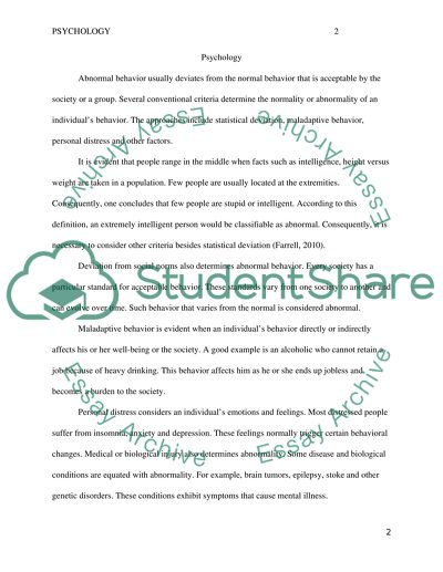 Abnormal and Maladaptive Behavior