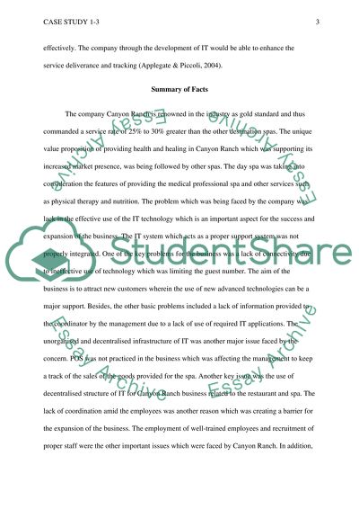 The Development of IT: Canyon Ranch Health Resorts